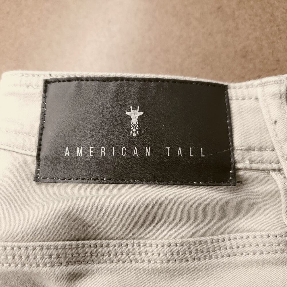 American Tall Chino Pants Men 34x32 Khaki Straight Leg Stretch Classic Timeless - Picture 4 of 11